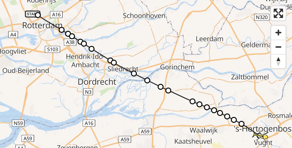 Routekaart van de vlucht: Lifeliner 2 naar Vught, Edsger Dijkstralaan