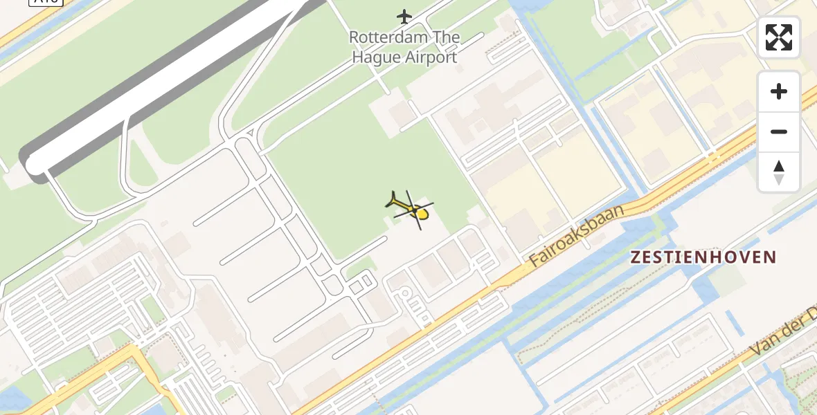 Routekaart van de vlucht: Politieheli naar Rotterdam The Hague Airport