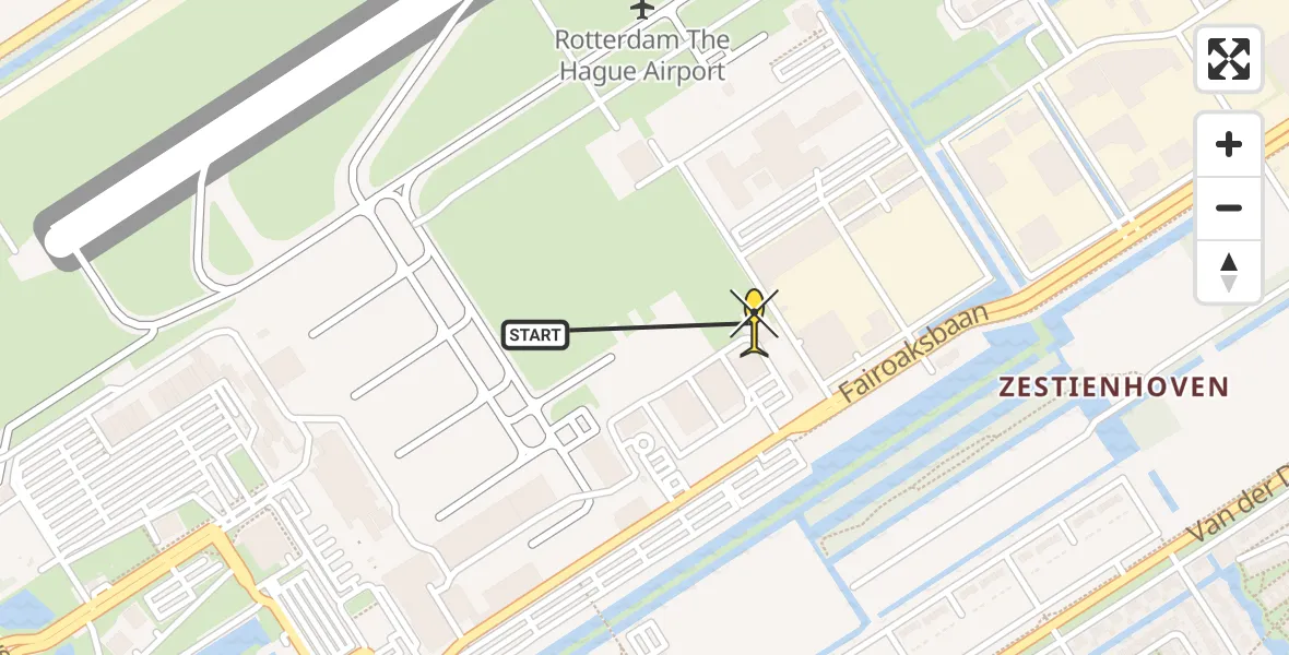 Routekaart van de vlucht: Lifeliner 2 naar Rotterdam The Hague Airport, Brandenburgbaan