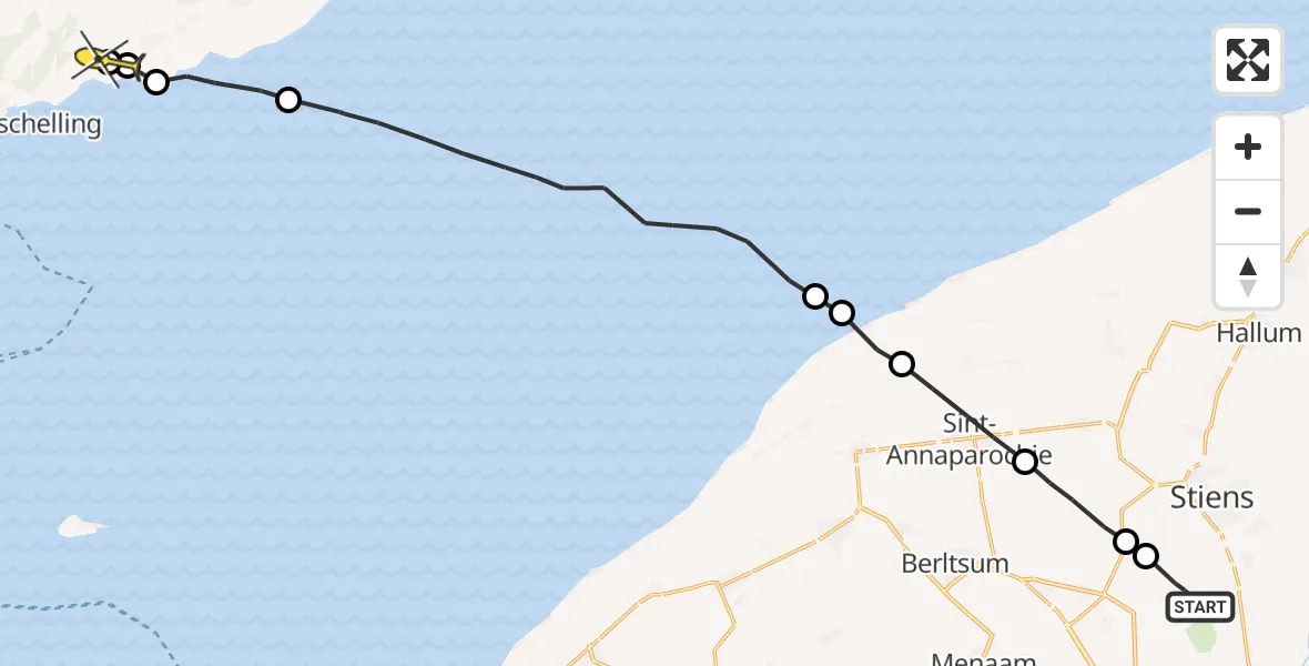 Routekaart van de vlucht: Ambulanceheli naar Kaard, Skrédyk