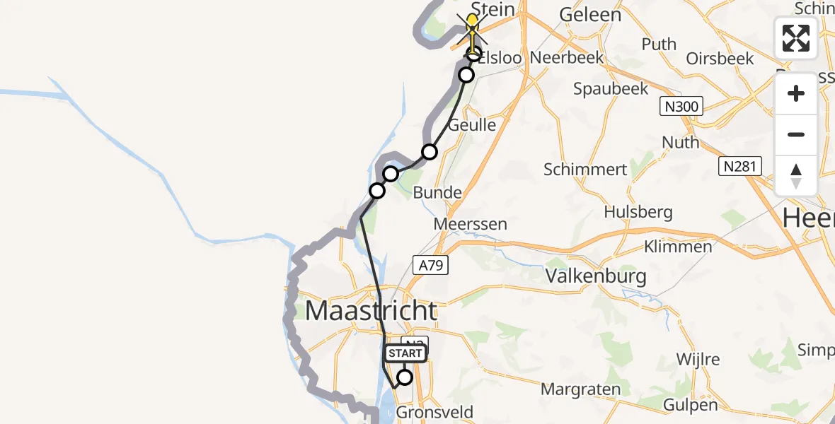 Routekaart van de vlucht: Lifeliner 3 naar Stein, Lunariabeemd