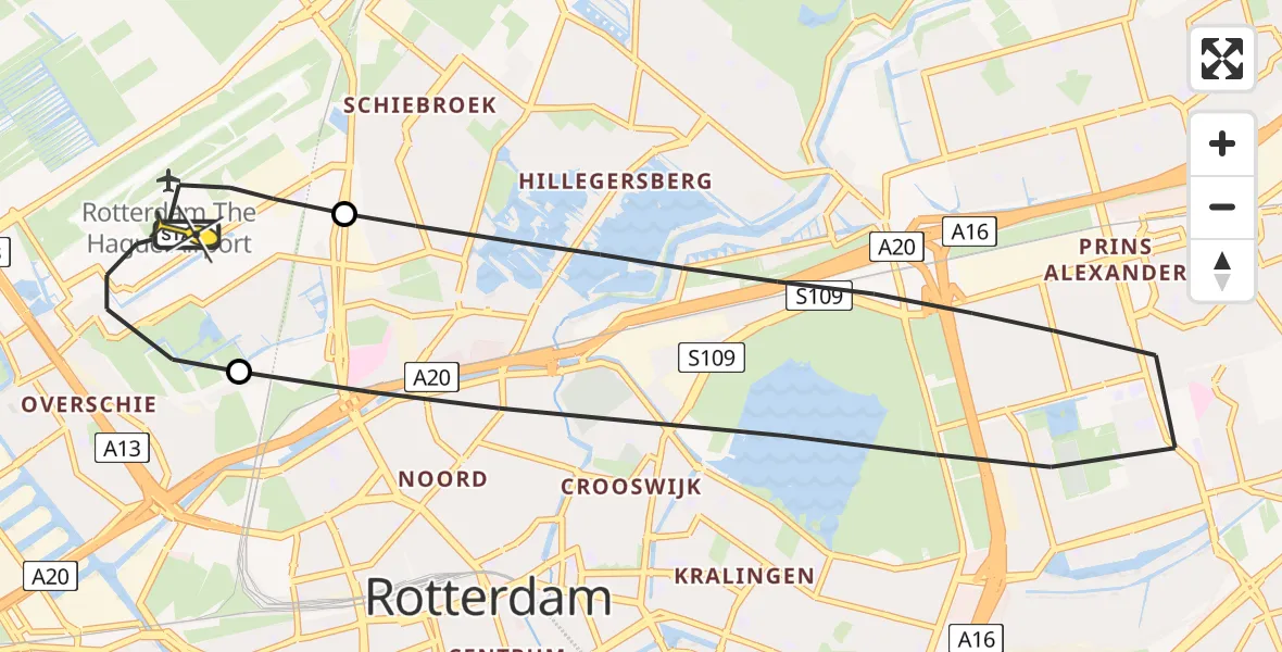 Routekaart van de vlucht: Lifeliner 2 naar Rotterdam The Hague Airport, Gilze-Rijenstraat