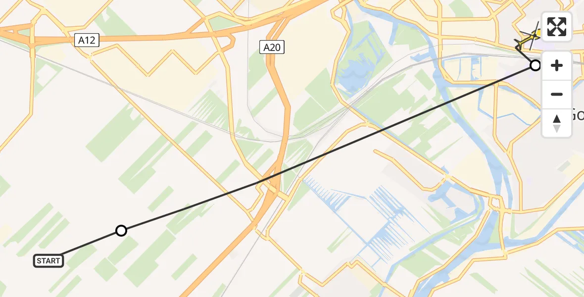 Routekaart van de vlucht: Lifeliner 2 naar Gouda, Derde Tochtweg