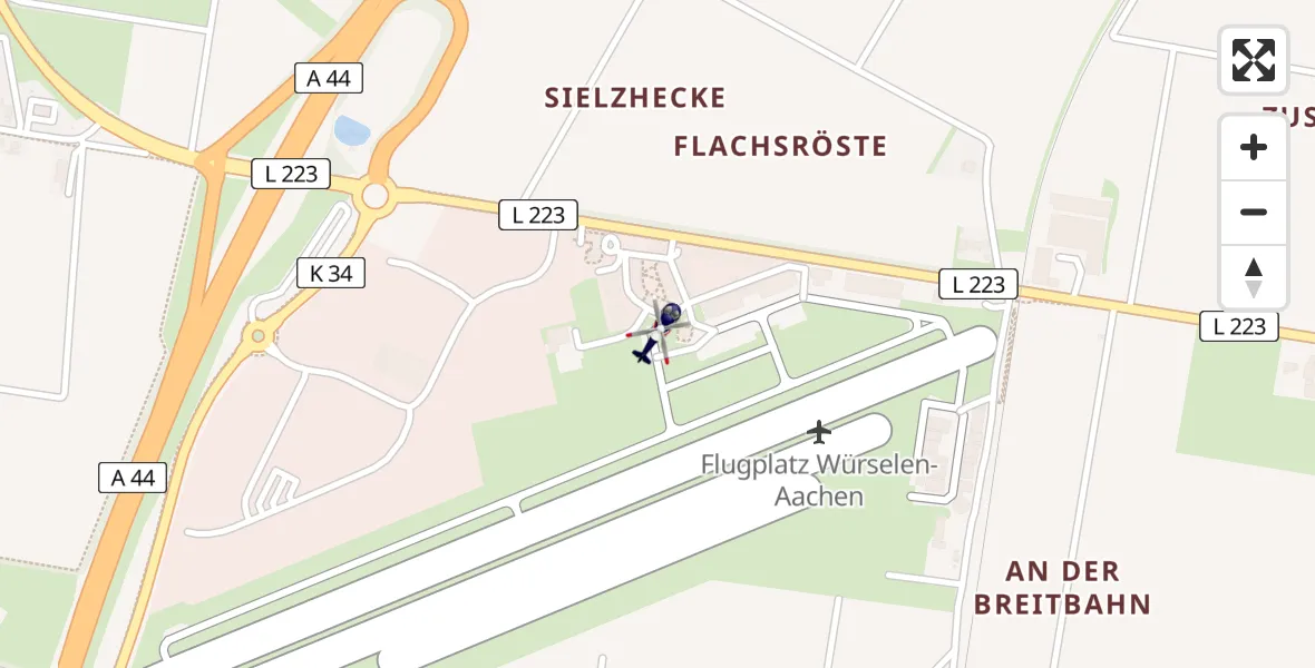 Vluchtroute Politiehelikopter Würselen - Würselen, 02 september 2024, 08:46
