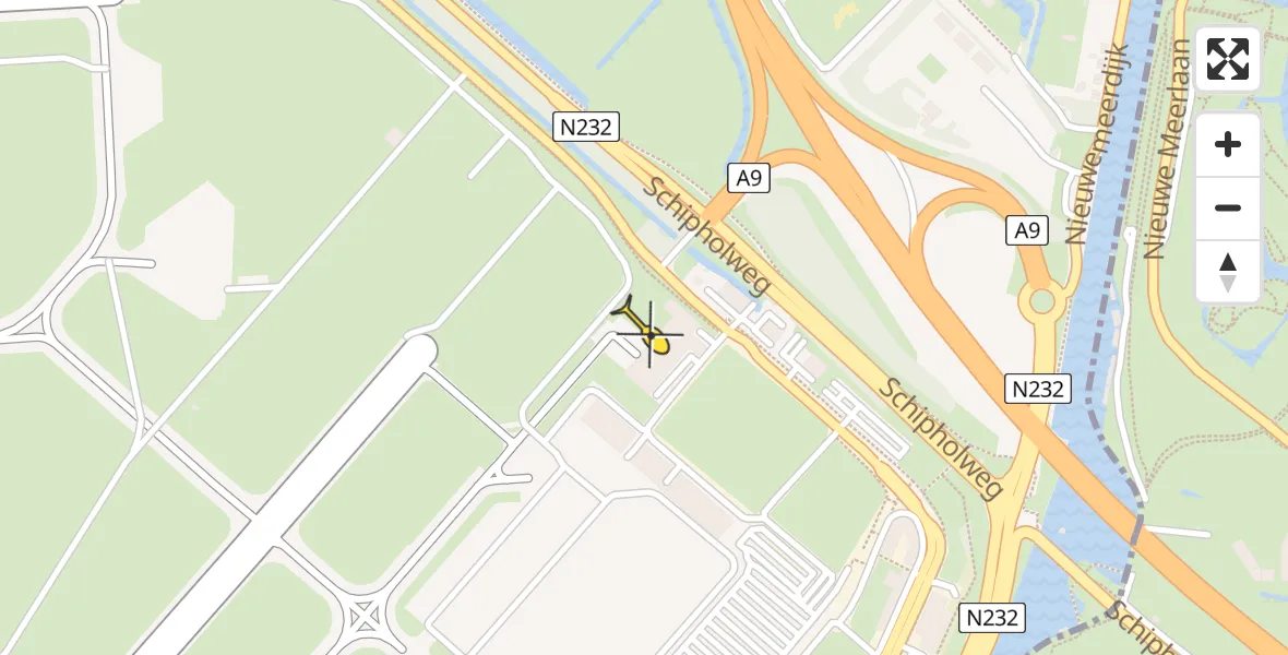 Vluchtroute Politiehelikopter van Schiphol naar Schiphol