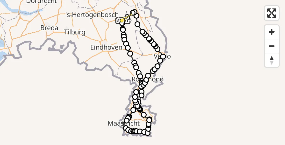 Routekaart van de vlucht: Politiehelikopter naar Odiliapeel, Schuttersweg