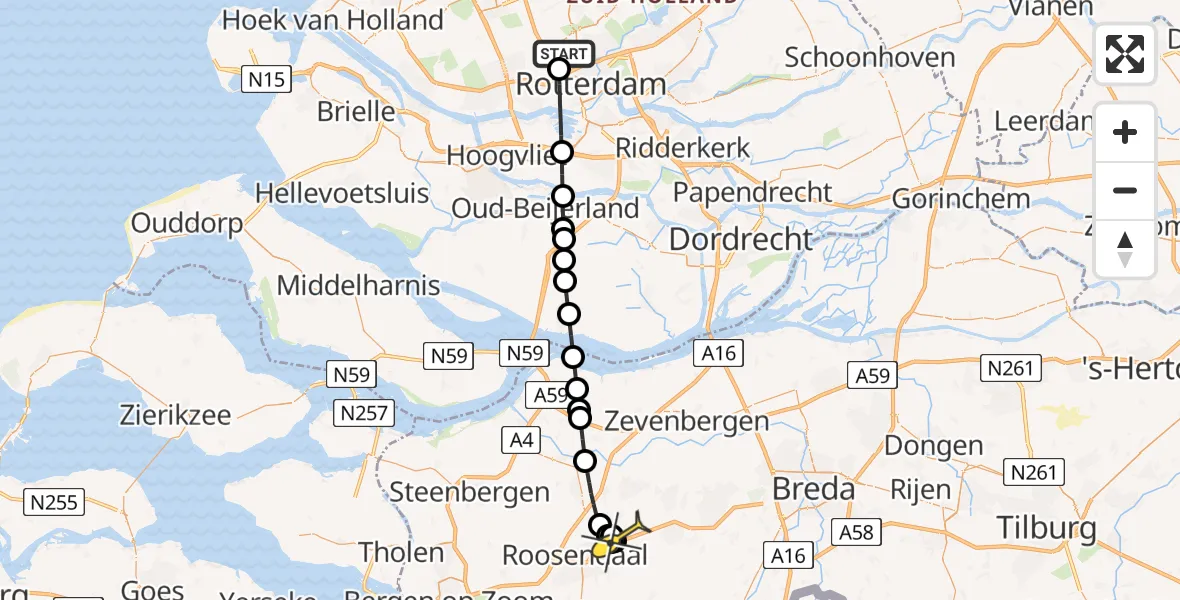 Routekaart van de vlucht: Lifeliner 2 naar Zegge, Achterdijk