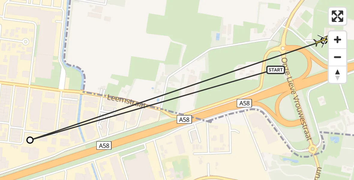 Routekaart van de vlucht: Lifeliner 2 naar Zegge, Venneveld