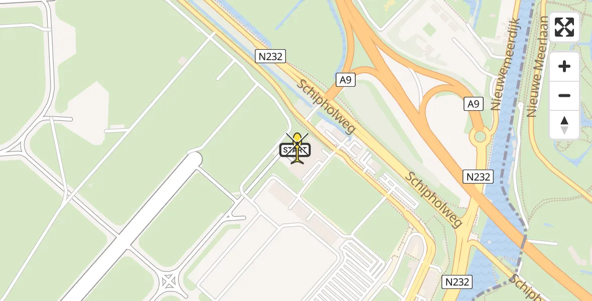 Vluchtroute Politiehelikopter van Schiphol naar Schiphol