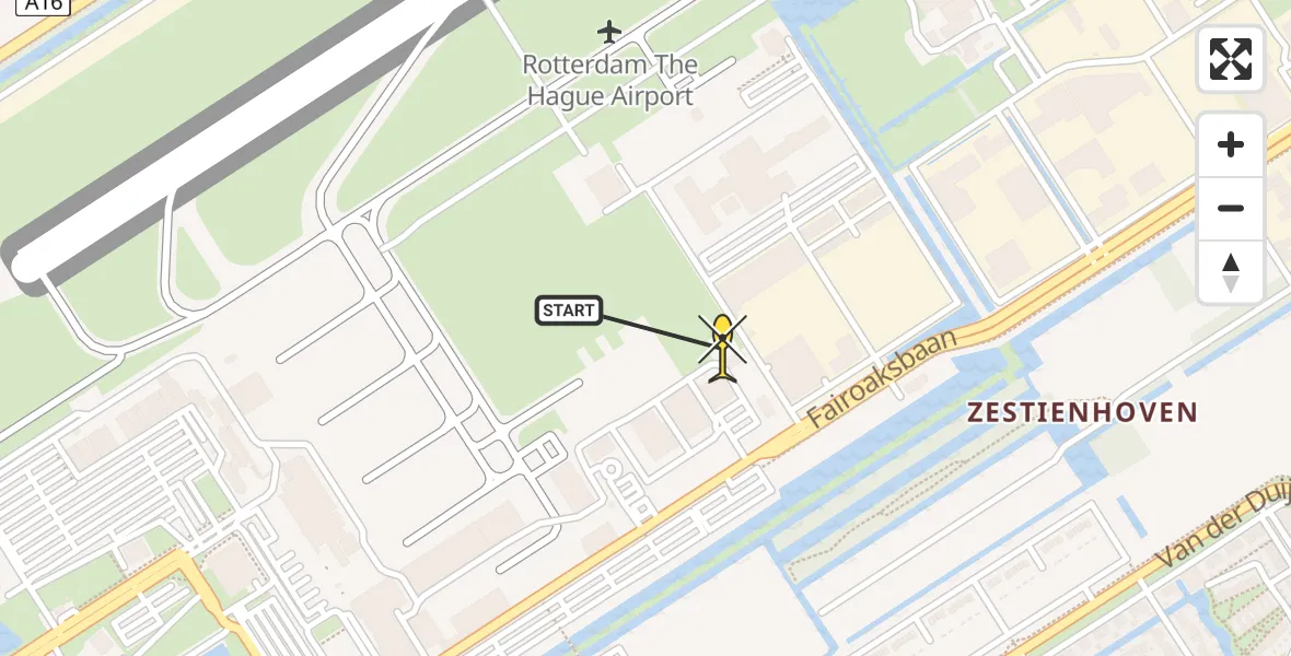 Routekaart van de vlucht: Lifeliner 2 naar Rotterdam The Hague Airport, Brandenburgbaan