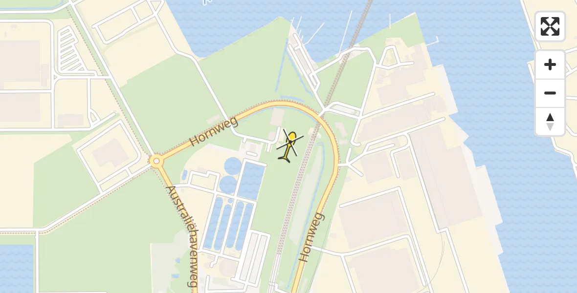 Routekaart van de vlucht: Lifeliner 1 naar Amsterdam Heliport