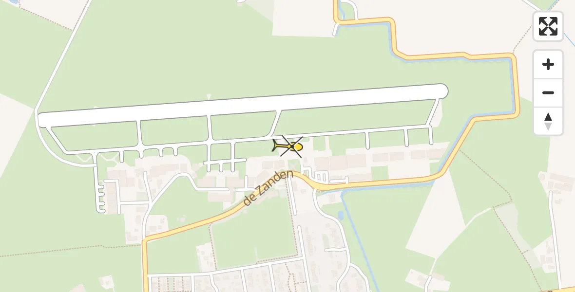 Routekaart van de vlucht: Politiehelikopter naar Vliegveld Teuge