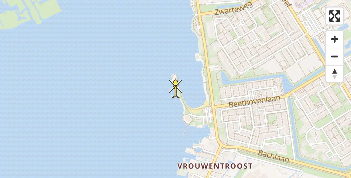 Routekaart van de vlucht: Lifeliner 2 naar Aalsmeer