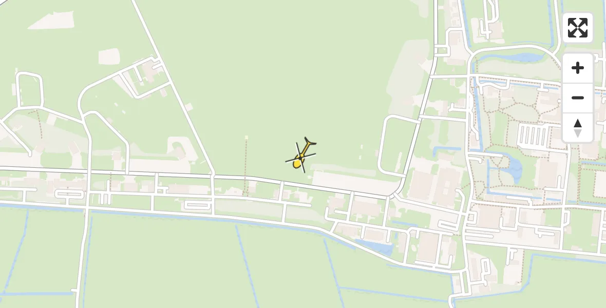 Vluchtroute Ambulancehelikopter van Vliegbasis Leeuwarden naar Vliegbasis Leeuwarden