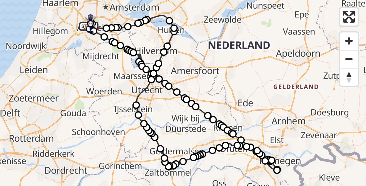 Vluchtroute Politiehelikopter Schiphol - Schiphol, 09 september 2024, 08:09