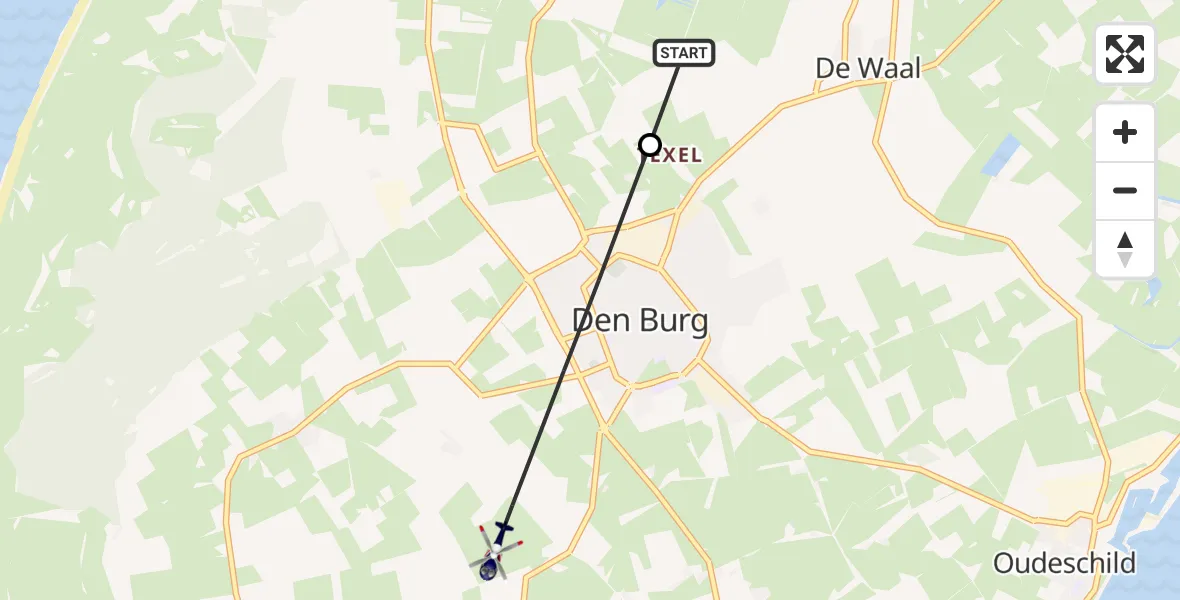 Vluchtroute Politiehelikopter De Waal - Den Hoorn, 09 september 2024, 11:34