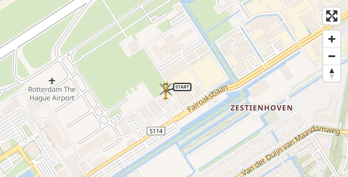 Routekaart van de vlucht: Lifeliner 2 naar Rotterdam The Hague Airport, Brandenburgbaan