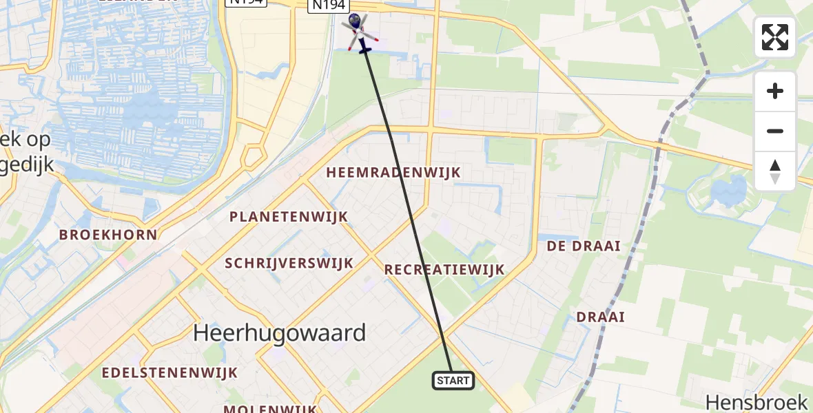 Vluchtroute Politiehelikopter Heerhugowaard - Heerhugowaard, 09 september 2024, 14:52