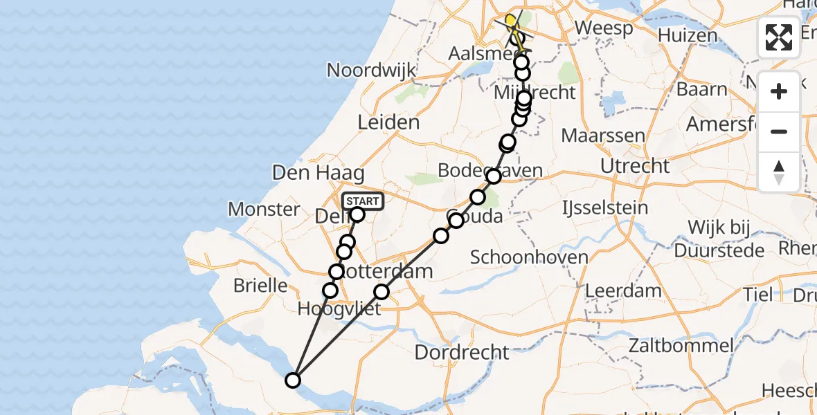 Routekaart van de vlucht: Politiehelikopter naar Aalsmeer, Hoefslag
