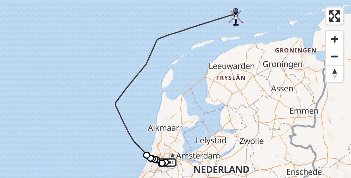 Vluchtroute Politiehelikopter Schiphol - , 10 september 2024, 07:11