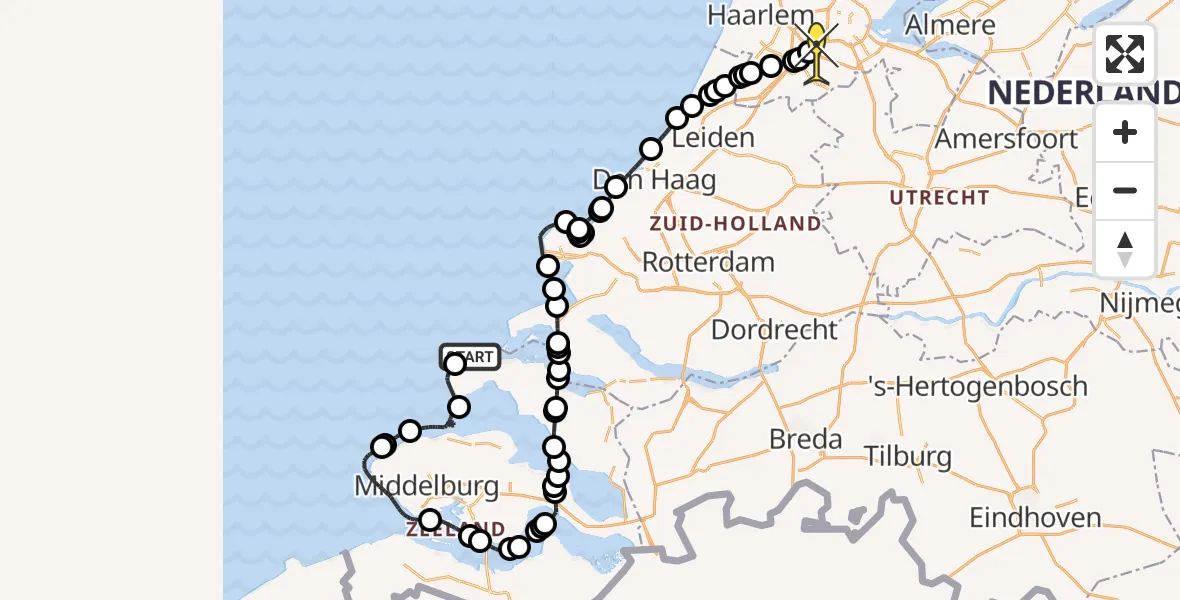 Routekaart van de vlucht: Politieheli naar Schiphol, Verklikkerpad