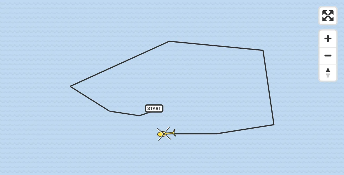 Routekaart van de vlucht: Kustwachthelikopter naar Den Helder, Schulpengat