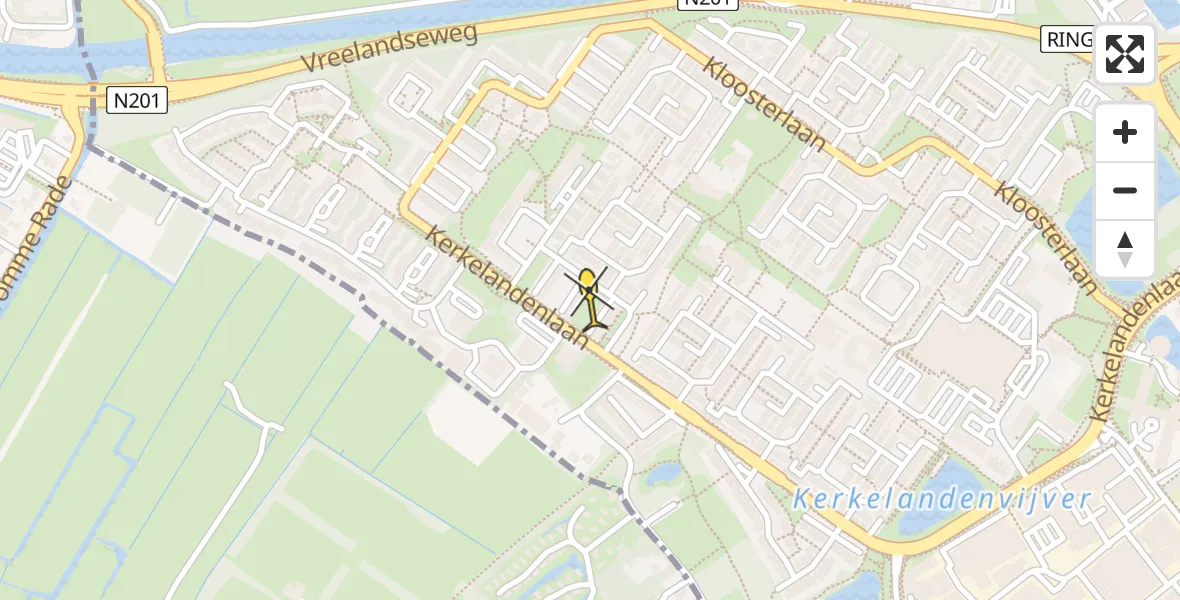 Routekaart van de vlucht: Lifeliner 1 naar Hilversum