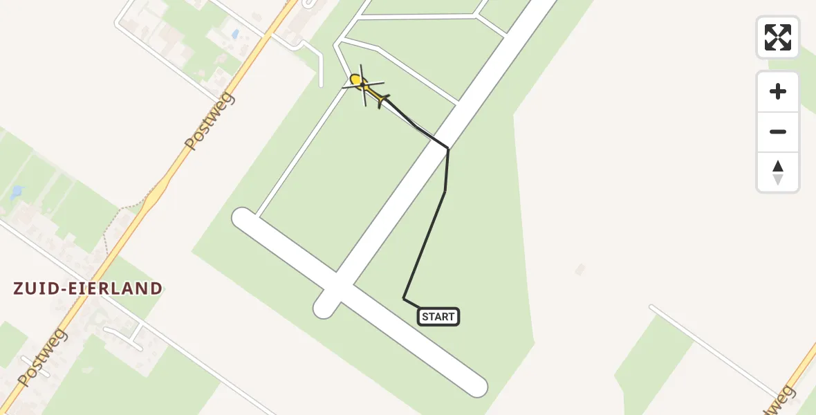 Routekaart van de vlucht: Politiehelikopter naar Texel International Airport, Postweg
