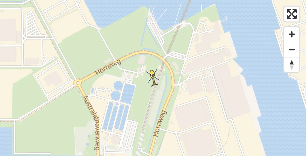 Routekaart van de vlucht: Lifeliner 1 naar Amsterdam Heliport