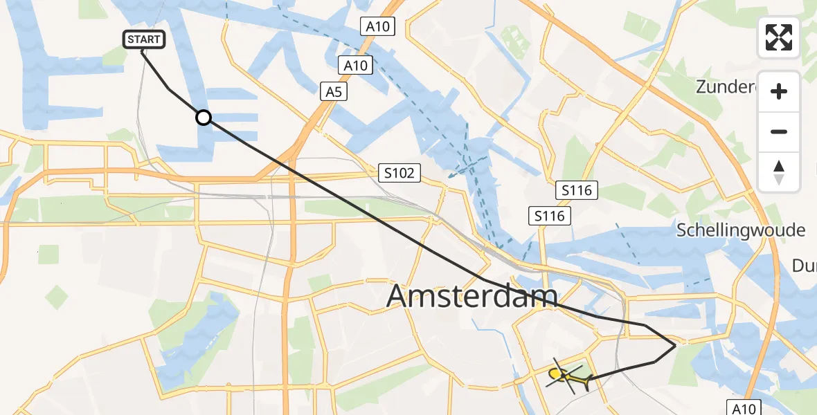 Routekaart van de vlucht: Lifeliner 1 naar Amsterdam, Maltaweg