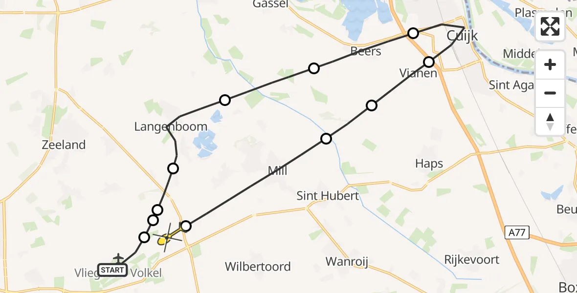 Routekaart van de vlucht: Traumaheli naar Odiliapeel, Zeelandsedijk