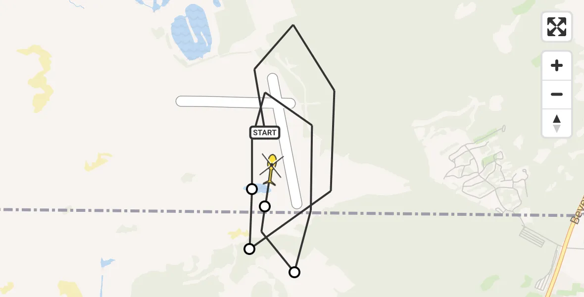 Routekaart van de vlucht: Kustwachthelikopter naar Castricum, Watervlakweg