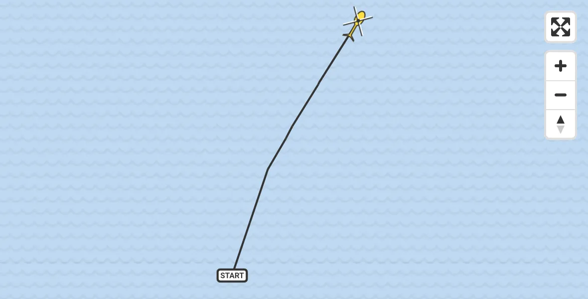 Routekaart van de vlucht: Kustwachthelikopter naar 