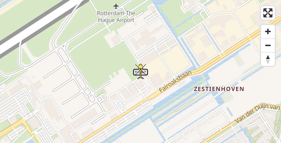 Routekaart van de vlucht: Traumaheli naar Rotterdam The Hague Airport, Brandenburgbaan