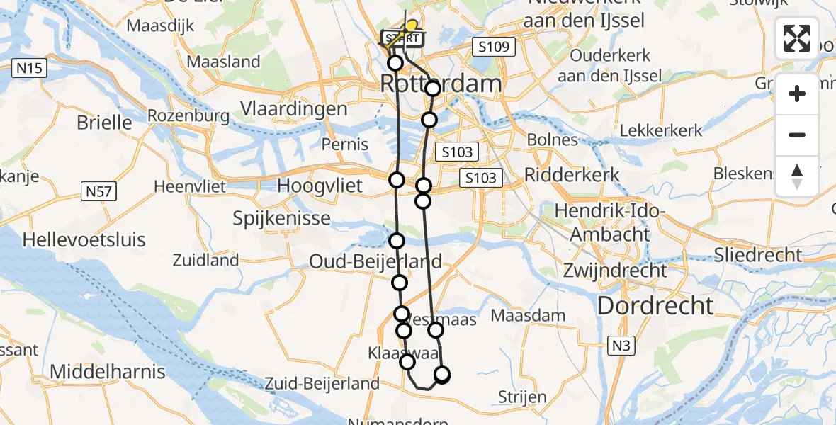 Routekaart van de vlucht: Lifeliner 2 naar Rotterdam The Hague Airport, Park de Buitenplaats