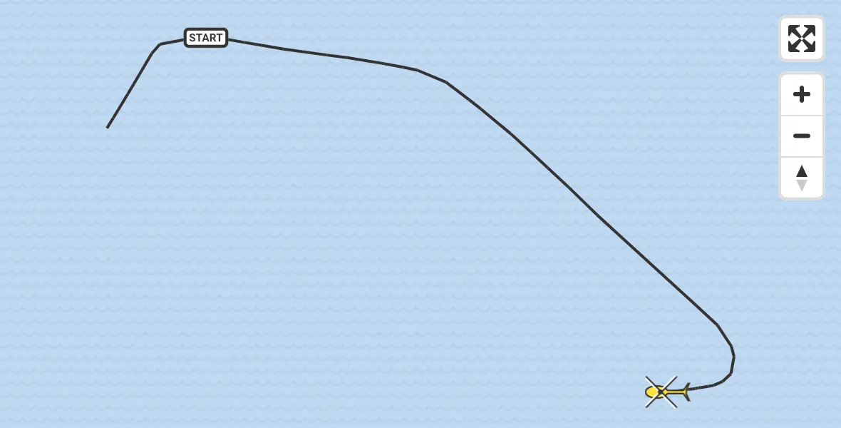 Routekaart van de vlucht: Kustwachthelikopter naar 