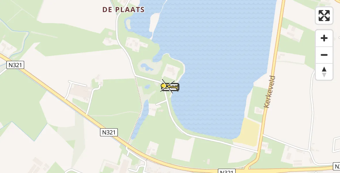 Routekaart van de vlucht: Lifeliner 3 naar Beers NB, De Bungelaar