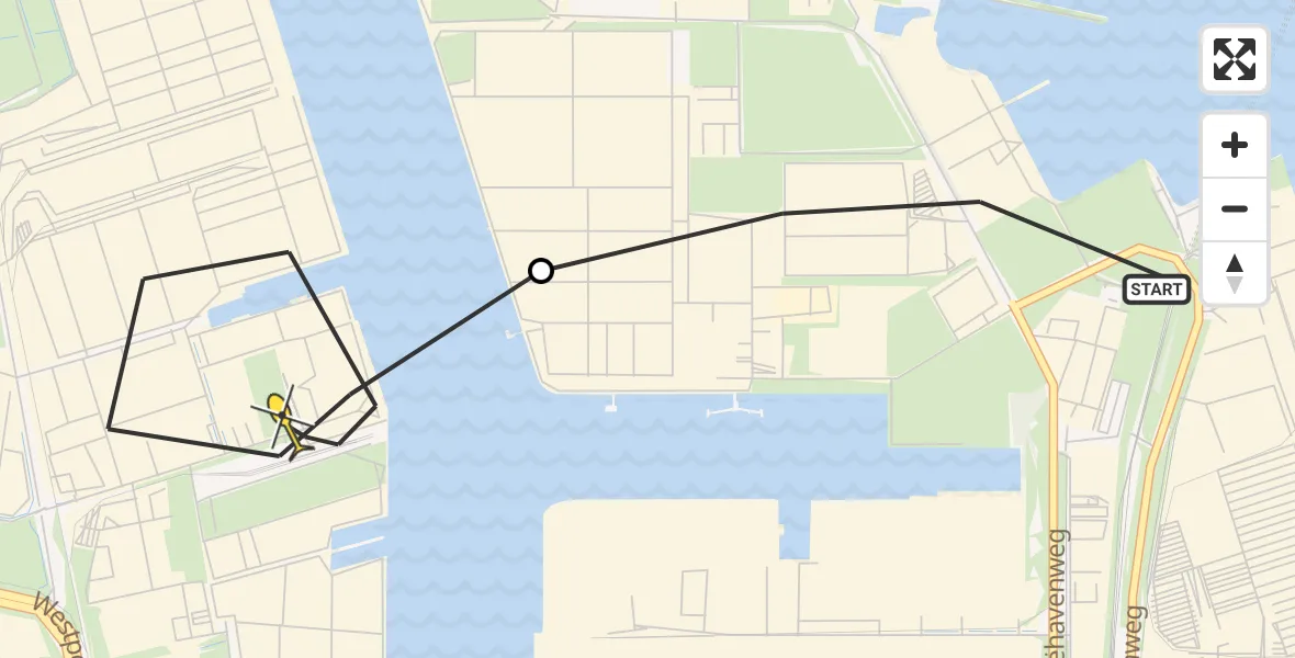 Routekaart van de vlucht: Lifeliner 1 naar Amsterdam, Santoriniweg