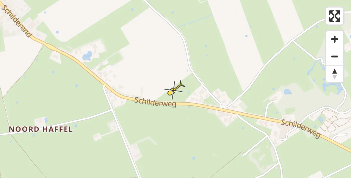 Routekaart van de vlucht: Ambulancehelikopter naar Den Burg