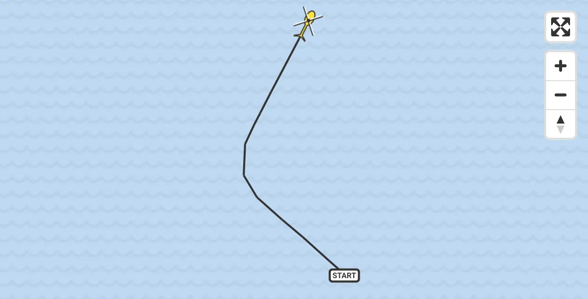 Routekaart van de vlucht: Kustwachthelikopter naar 