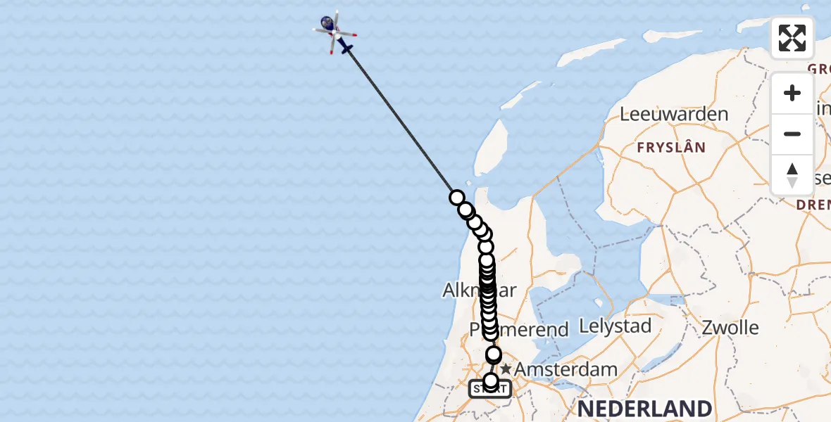Vluchtroute Politiehelikopter Schiphol - , 17 september 2024, 06:26