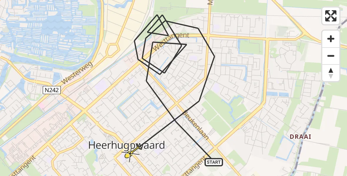 Routekaart van de vlucht: Politieheli naar Heerhugowaard, Venussingel