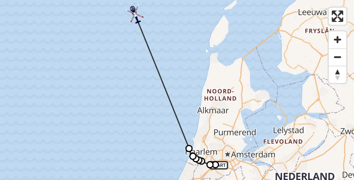 Vluchtroute Politiehelikopter Schiphol - , 17 september 2024, 12:44