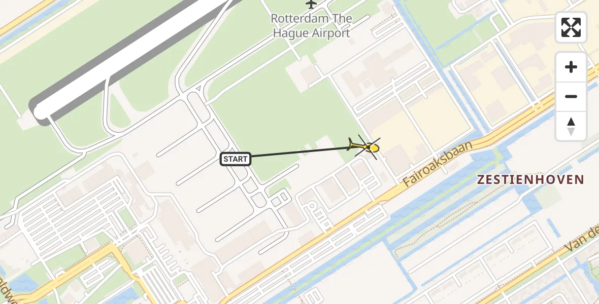 Routekaart van de vlucht: Lifeliner 2 naar Rotterdam The Hague Airport, Brandenburgbaan