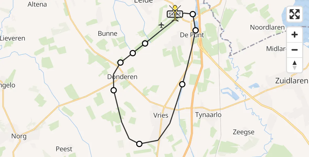 Routekaart van de vlucht: Lifeliner 4 naar Groningen Airport Eelde, Machlaan