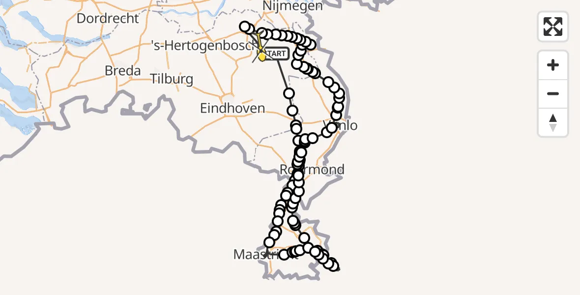 Routekaart van de vlucht: Politiehelikopter naar Zeeland, Goorsebergweg