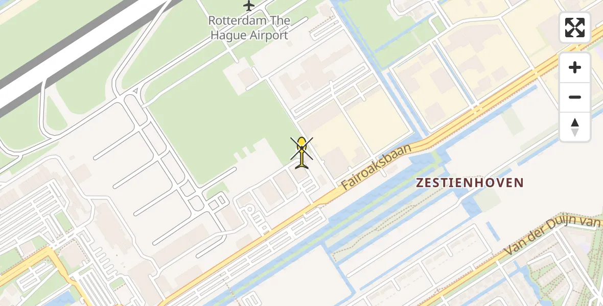 Routekaart van de vlucht: Traumaheli naar Rotterdam The Hague Airport