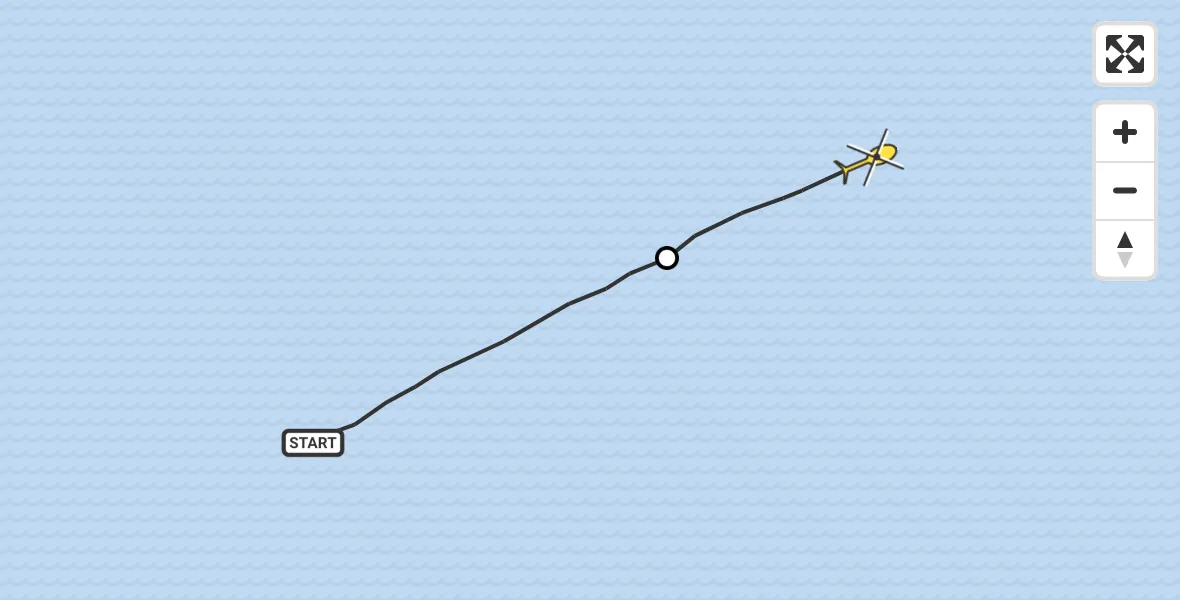 Routekaart van de vlucht: Kustwachthelikopter naar Rockanje