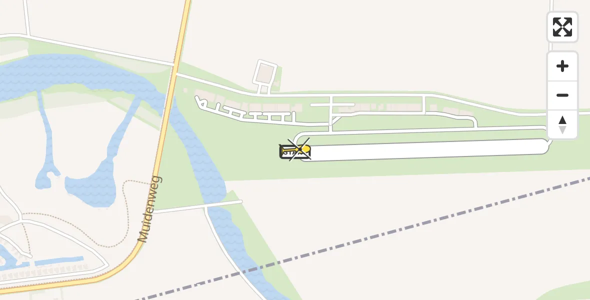 Vluchtroute Politiehelikopter van Vliegveld Midden-Zeeland naar Vliegveld Midden-Zeeland