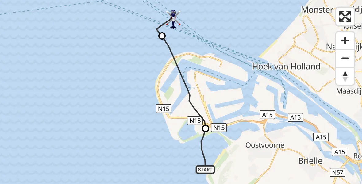 Vluchtroute Politiehelikopter Rockanje - , 18 september 2024, 11:05